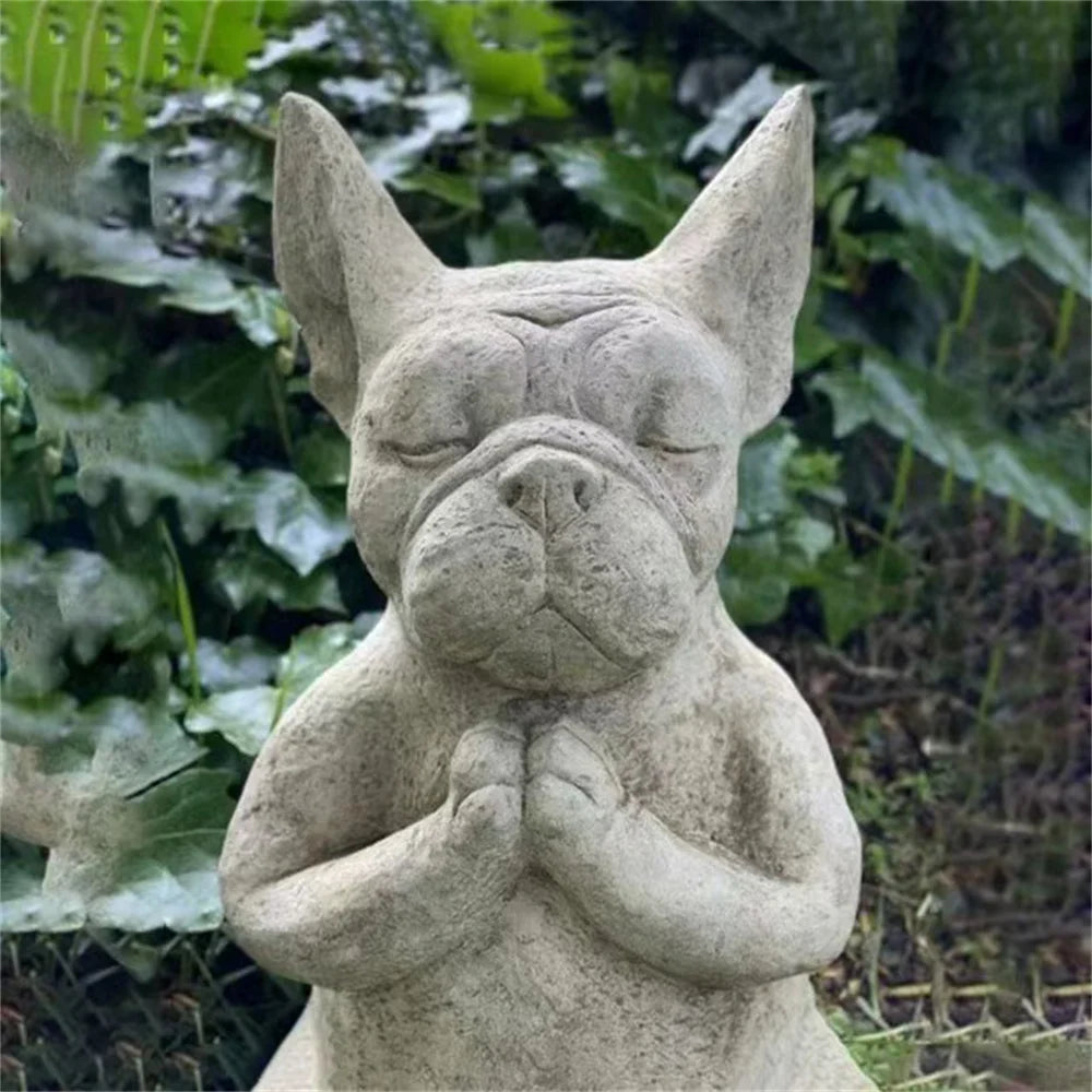 Meditating French Bulldog Statue