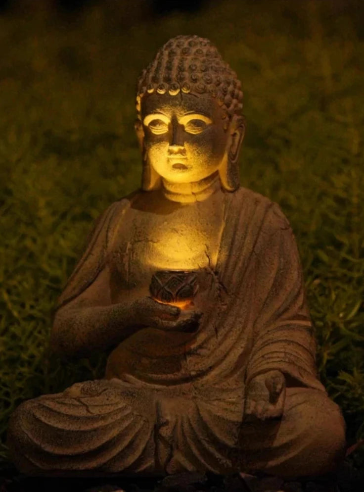 Resin Solar Buddha Statue