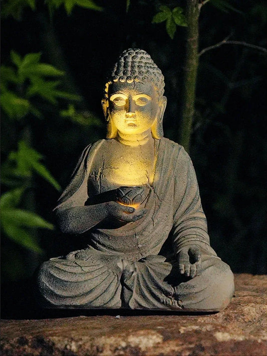 Resin Solar Buddha Statue