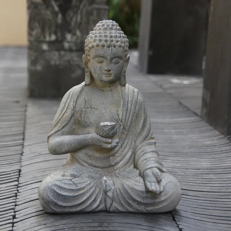 Resin Solar Buddha Statue