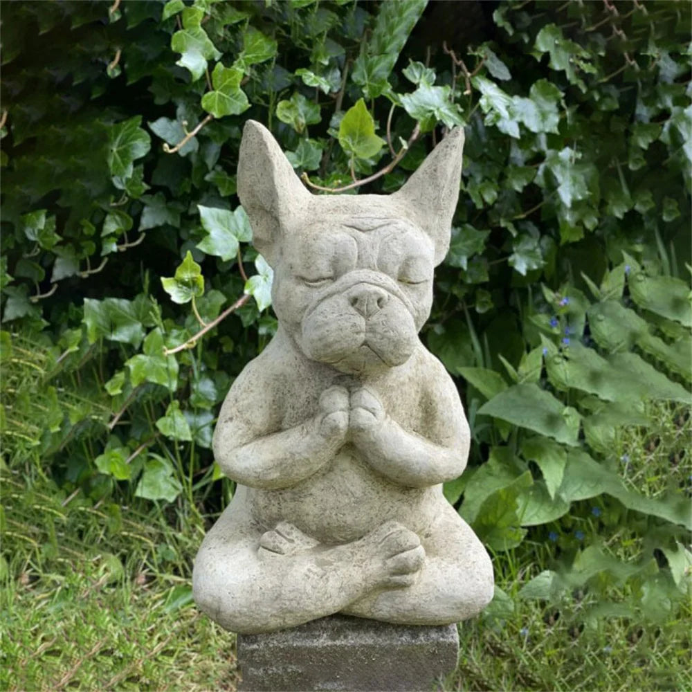 Meditating French Bulldog Statue