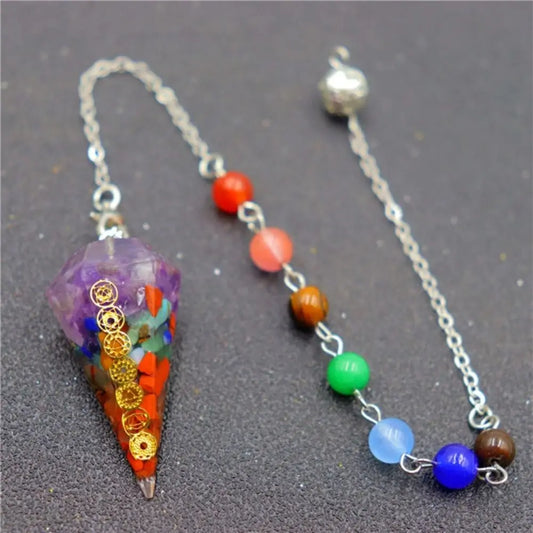 7 Chakra Crystal Reiki Pendulum